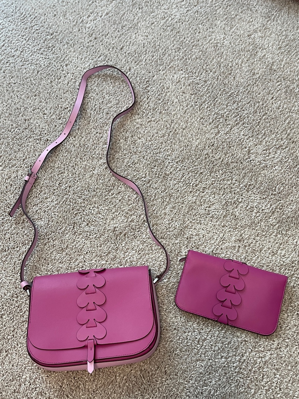 Kate Spade Nadine Fuschia Crossbody Bag with Matching Wallet